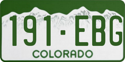 CO license plate 191EBG