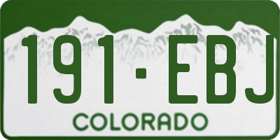 CO license plate 191EBJ