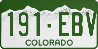 CO license plate 191EBV