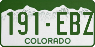 CO license plate 191EBZ