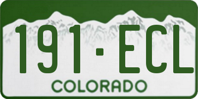 CO license plate 191ECL