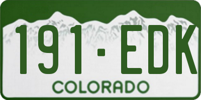 CO license plate 191EDK