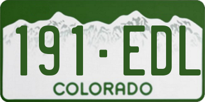 CO license plate 191EDL