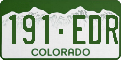 CO license plate 191EDR