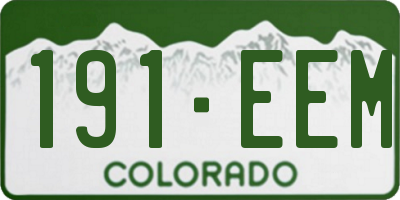 CO license plate 191EEM