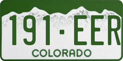 CO license plate 191EER