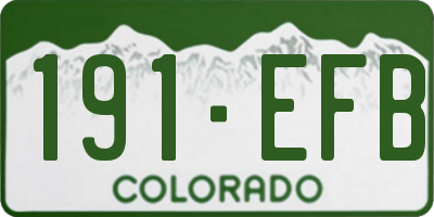 CO license plate 191EFB