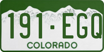 CO license plate 191EGQ