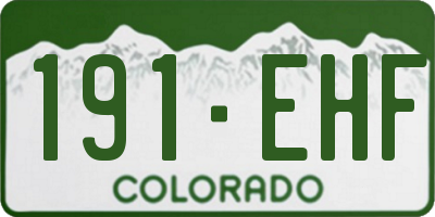 CO license plate 191EHF