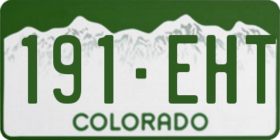 CO license plate 191EHT