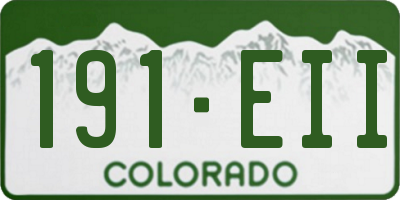 CO license plate 191EII
