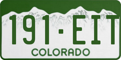 CO license plate 191EIT