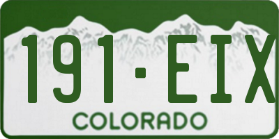 CO license plate 191EIX
