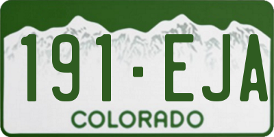 CO license plate 191EJA