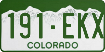 CO license plate 191EKX