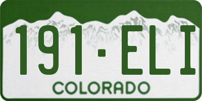 CO license plate 191ELI