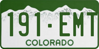 CO license plate 191EMT
