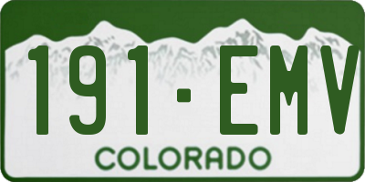 CO license plate 191EMV