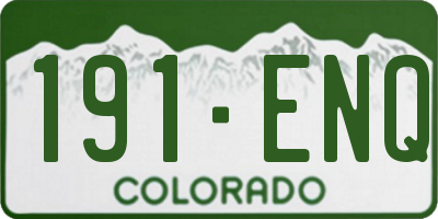 CO license plate 191ENQ