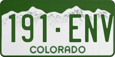 CO license plate 191ENV