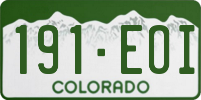 CO license plate 191EOI
