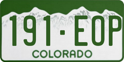 CO license plate 191EOP