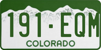 CO license plate 191EQM