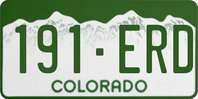 CO license plate 191ERD