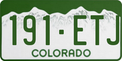 CO license plate 191ETJ