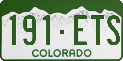 CO license plate 191ETS