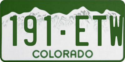 CO license plate 191ETW
