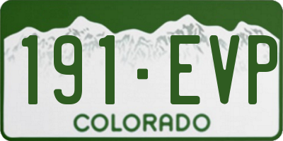 CO license plate 191EVP