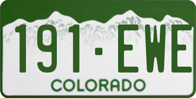 CO license plate 191EWE