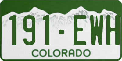 CO license plate 191EWH