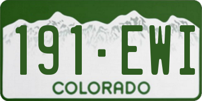 CO license plate 191EWI