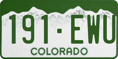 CO license plate 191EWU