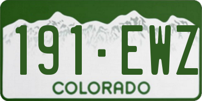 CO license plate 191EWZ