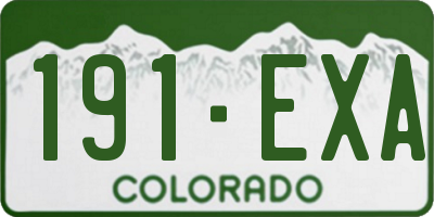 CO license plate 191EXA
