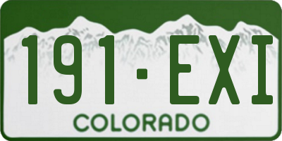 CO license plate 191EXI