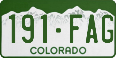 CO license plate 191FAG