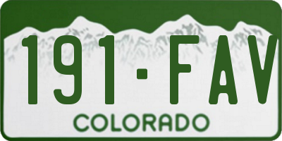 CO license plate 191FAV
