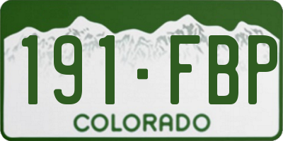 CO license plate 191FBP