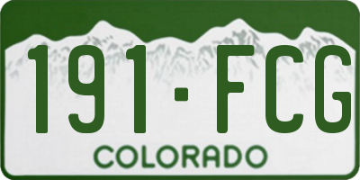 CO license plate 191FCG