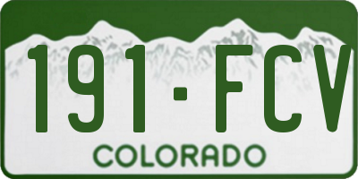 CO license plate 191FCV