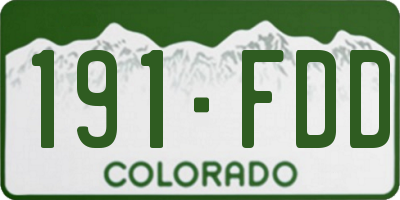 CO license plate 191FDD