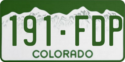 CO license plate 191FDP