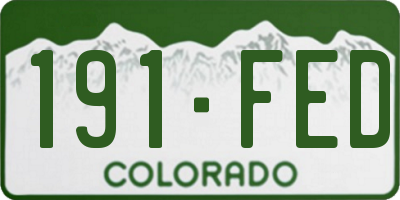 CO license plate 191FED