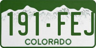CO license plate 191FEJ