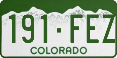 CO license plate 191FEZ