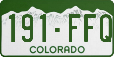 CO license plate 191FFQ